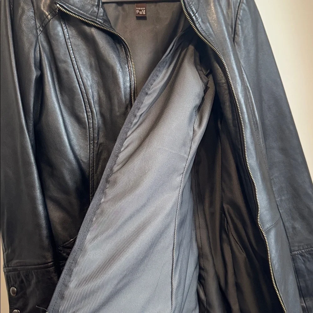 Danier Black Leather Long Jacket - Picture 11 of 16